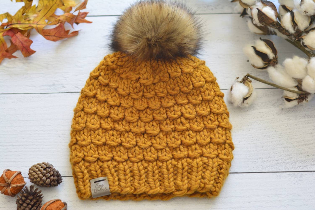 Chunky Knit Hat\Chunky Beanie \THE BLISS BEANIE\ In Butterscotch